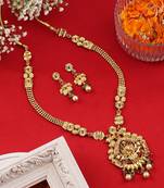 Mansiyaorange antique gold peacock design multi kempu stone long jewellery sets for women