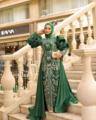 Green Nikaah Kaftan for Women 1