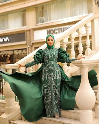 Green Nikaah Kaftan for Women 2