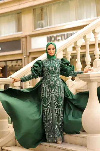 Green Nikaah Kaftan for Women