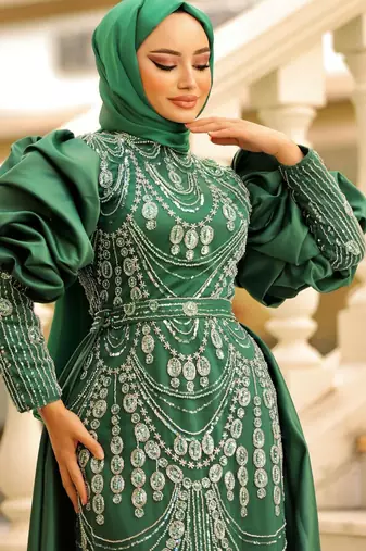 Green Nikaah Kaftan for Women