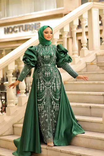 Green Nikaah Kaftan for Women