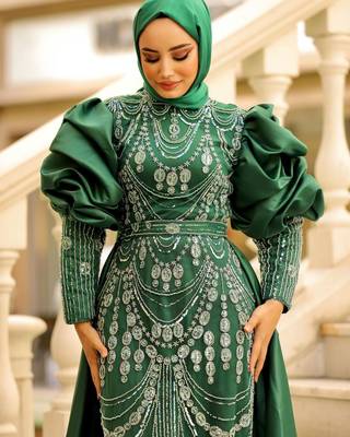 Green Nikaah Kaftan for Women 5