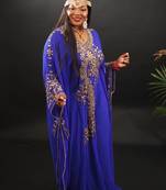 Royal Blue Kaftan Georgette Embroidered Work