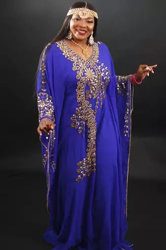 Royal Blue Kaftan Georgette Embroidered Work