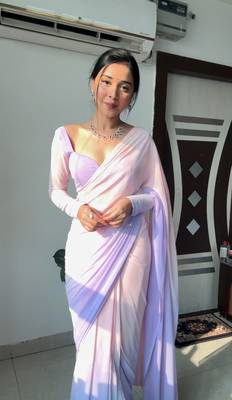 Pure Georgette Fabric Padding Print Ready To Wear Saree With Un-Stitched Blouse 3