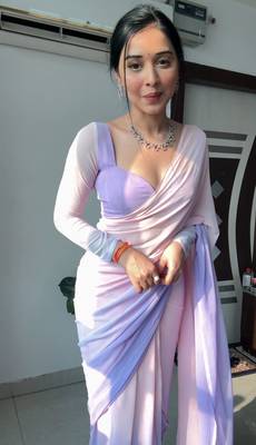 Pure Georgette Fabric Padding Print Ready To Wear Saree With Un-Stitched Blouse 4