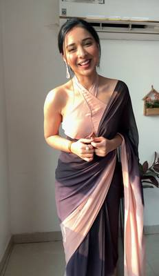 Pure Georgette Fabric Padding Print Ready To Wear Saree With Un-Stitched Blouse 4