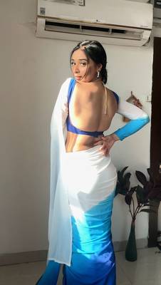 Pure Georgette Fabric Padding Print Ready To Wear Saree With Un-Stitched Blouse 4