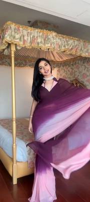 Pure Georgette Fabric Padding Print Ready To Wear Saree With Un-Stitched Blouse 4