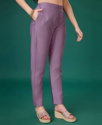  lavender chanderi silk bored schiffli embroidered chikankari kurta with pant & dupatta 6