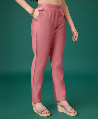  peach chanderi silk bored schiffli embroidered chikankari kurta with pant & dupatta 6