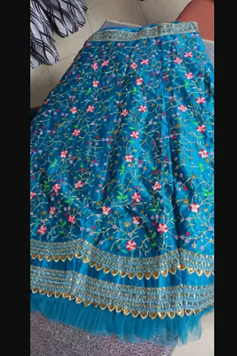 Trendmalls  Satin Embroidery Work Wedding, Party Wear Semi-stitched Latest Lehenga Choli With Dupatta