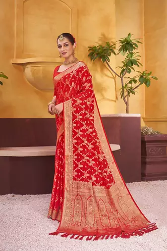 Red Georgette Saree