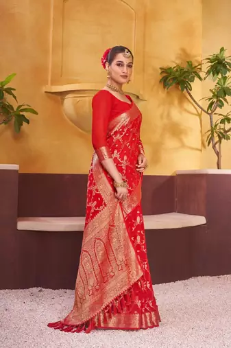 Red Georgette Saree