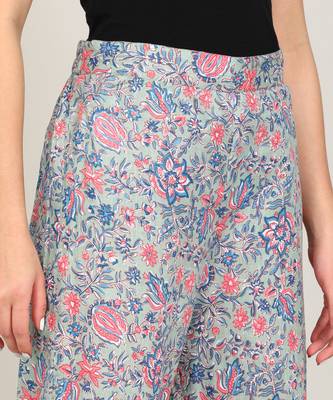 Vahson women rayon & cotton printed western co-ords set grey 4