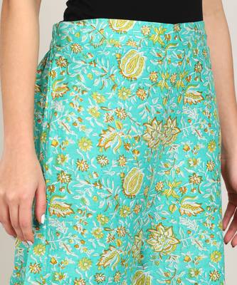 Vahson women rayon & cotton printed western co-ords set green 4