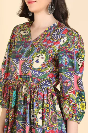  printed cotton top & trousers co-ords set multicolour