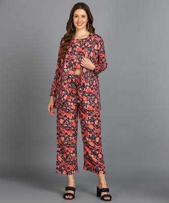  printed polyester three piece blazer co-ord set multicolour 1