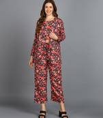 Vahson women printed polyester three piece blazer co-ord set multicolour