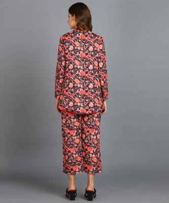  printed polyester three piece blazer co-ord set multicolour 2