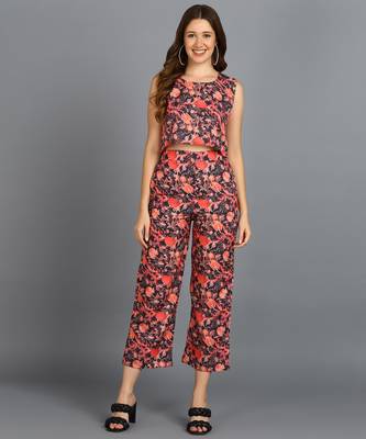 printed polyester three piece blazer co-ord set multicolour 3