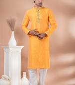 Mulberry Silk Fancy Kurta Pyjama Set.