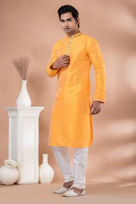 Mulberry Silk Fancy Kurta Pyjama Set. 2