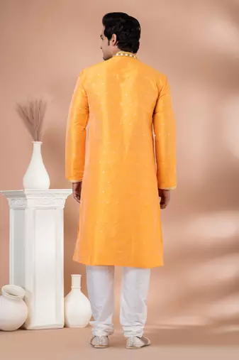 Mulberry Silk Fancy Kurta Pyjama Set.