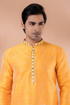Mulberry Silk Fancy Kurta Pyjama Set. 5