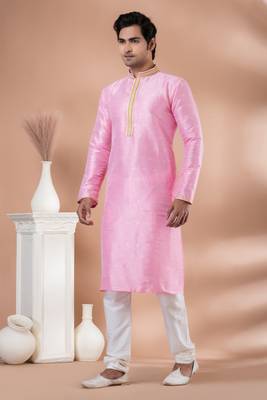 Mulberry Silk Fancy Kurta Pyjama Set. 2