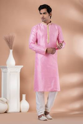 Mulberry Silk Fancy Kurta Pyjama Set. 3