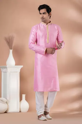 Mulberry Silk Fancy Kurta Pyjama Set.
