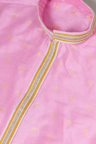 Mulberry Silk Fancy Kurta Pyjama Set.