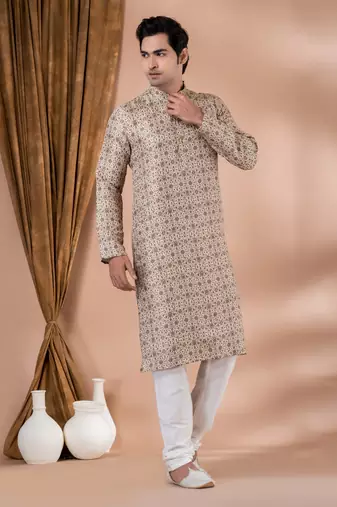 Heavy Cotton Printed Kurta Pyjama Set.