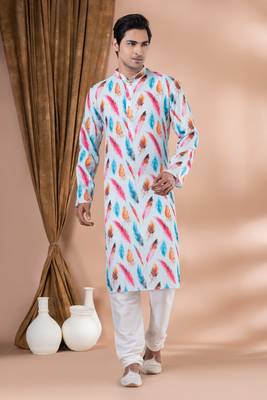 Cotton Printed Kurta Pyjama Set. 1