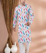 Cotton Printed Kurta Pyjama Set.