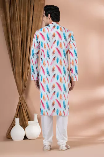 Cotton Printed Kurta Pyjama Set.