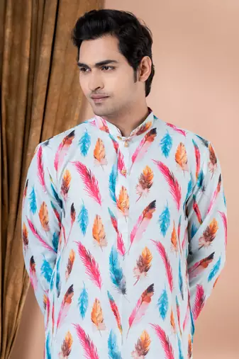 Cotton Printed Kurta Pyjama Set.
