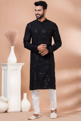 Full Sequence Embroidery Work Kurta And Trouser Set. 1
