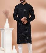 Full Sequence Embroidery Work Kurta And Trouser Set.