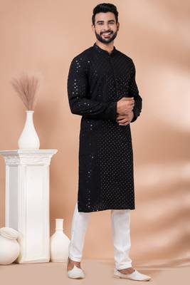 Full Sequence Embroidery Work Kurta And Trouser Set. 2