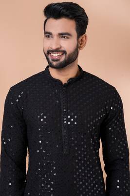 Full Sequence Embroidery Work Kurta And Trouser Set. 5