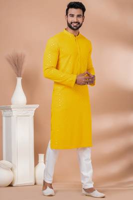 Full Sequence Embroidery Work Kurta And Trouser Set. 3