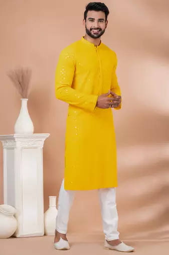 Full Sequence Embroidery Work Kurta And Trouser Set.