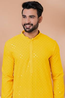 Full Sequence Embroidery Work Kurta And Trouser Set. 4