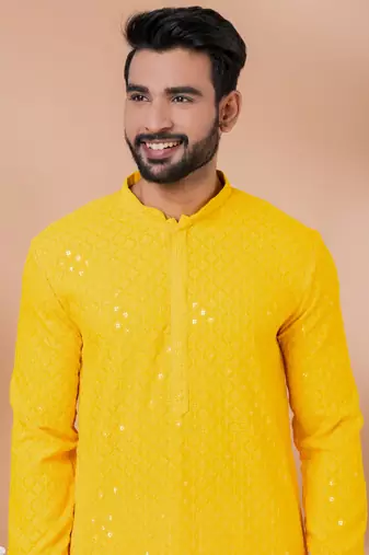 Full Sequence Embroidery Work Kurta And Trouser Set.