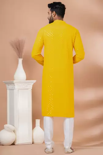Full Sequence Embroidery Work Kurta And Trouser Set.
