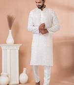 Sequence and Embroidery Work Kurta Pyjama Set