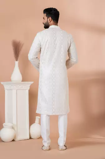 Sequence and Embroidery Work Kurta Pyjama Set